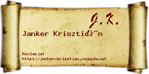 Janker Krisztián névjegykártya